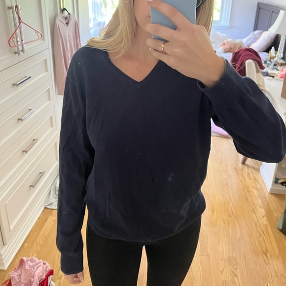 J.Crew Navy V-Neck Sweater - Picture 6 of 8